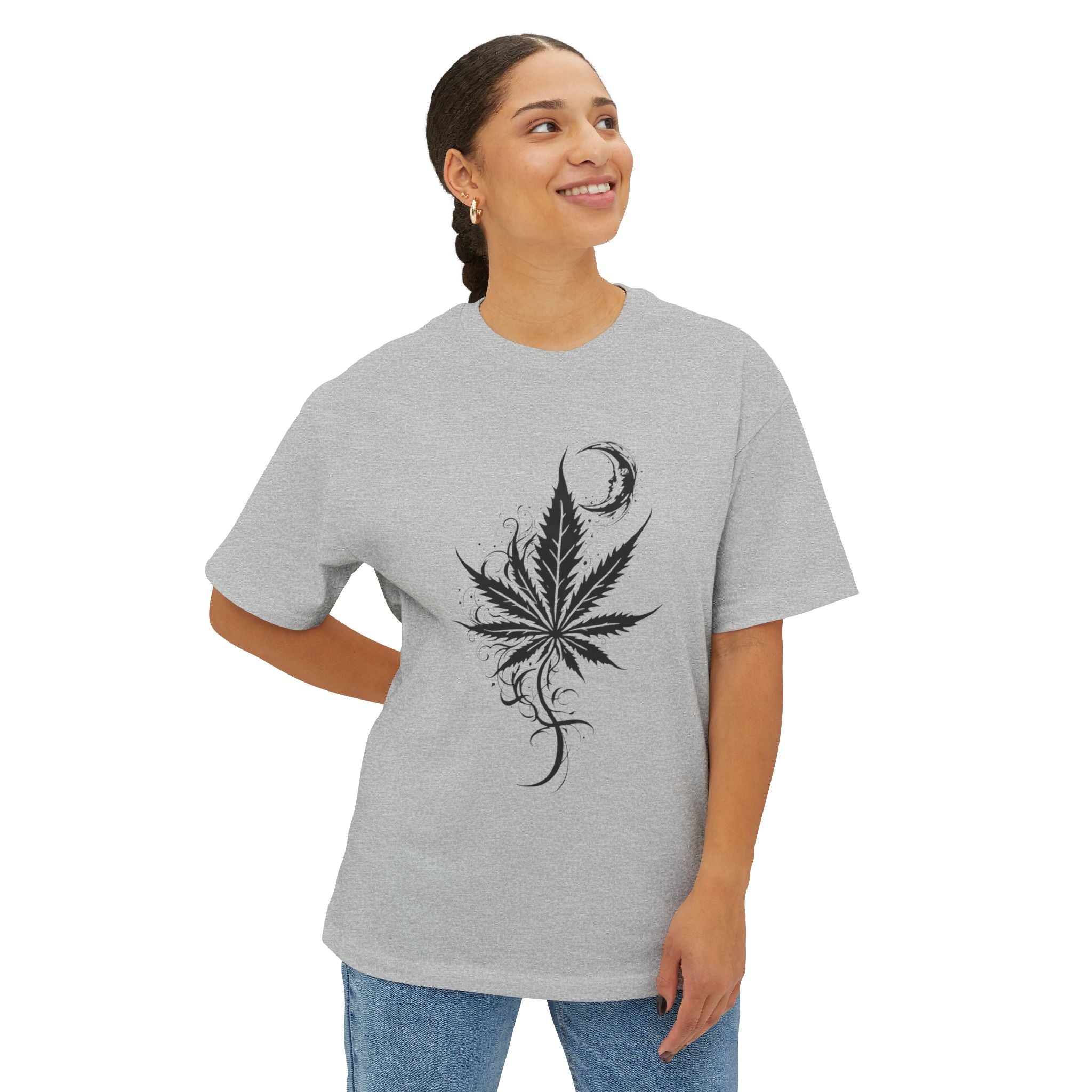 Chill Vibes Oversized Tee | Cannabis Leaf Graphic T-Shirt, Relaxed Fit, Unisex, Perfect for Festivals, Casual Wear, 420 Celebrations
